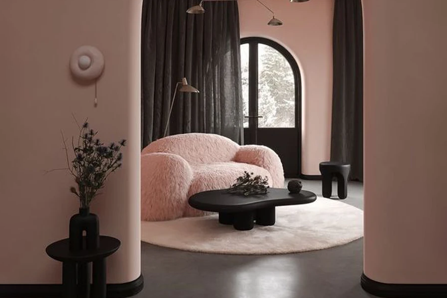 modern plush sofa